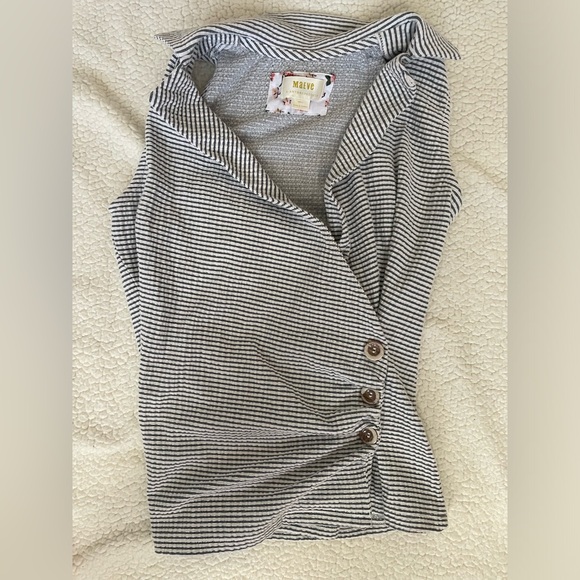 Maeve Anthropologie Sleeveless Top in Blue and White size Small - Picture 5 of 6